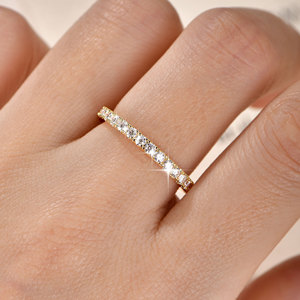 VVS1 D Color GRA Certified 2mm Moissanite Eternity <b>Rings</b> Girls Finger Promise <b>Stack</b> Copper 14K Gold Filled Jewelry - Product Image 2