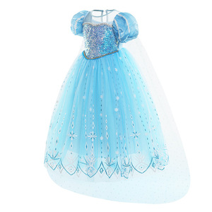 Costume de film fantaisie bleu carnaval vêtements noël habiller dessin animé Costume paillettes <span class=keywords><strong>Elsa</strong></span> robe <span class=keywords><strong>reine</strong></span> <span class=keywords><strong>des</strong></span> <span class=keywords><strong>neiges</strong></span> robe - Product Image 4
