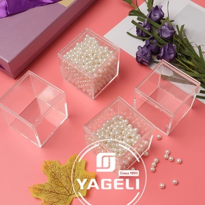 Clear Acrylic Square Cubes <b>Small</b> <b>Storage</b> <b>Box</b> Wedding Candy <b>Box</b> Lid Jewelry Display Containers Customized Logo Silk-Screen - Product Image 6