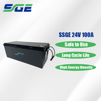 Ketahanan Internal rendah daya tinggi tahan lama baterai cair 24V 100AH kompatibilitas kuat untuk 2 3 roda LiFePO4 3000 siklus