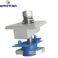 Bristar Supports de fixation à pince intermédiaire en aluminium noir argenté personnalisés Support de montage pour panneau solaire