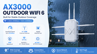 WiFi Extender Outdoor Long Range AX3000 WiFi 6 3000Mbps Dual Band Outdoor Access Point Repeater Router 6x5dBi Antennas