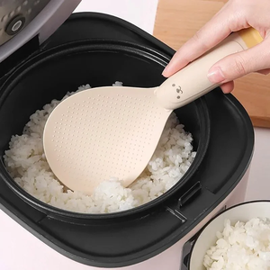 Cuchara de silicona resistente a altas temperaturas con ventosa, utensilio de cocina antiadherente para arroz, herramienta de almacenamiento vertical para olla arrocera - Product Image 6