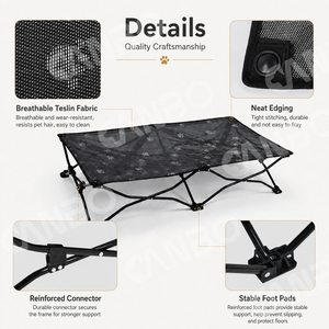 CanboPet-Cama Plegable Elevada para Perro, Cama para Mascotas con Marco de Acero, Portátil, para Acampar al Aire Libre - Product Image 4