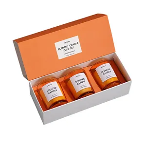 Изысканный внешний вид набор свечей Подарочная упаковка 3 коробки для свечей роскошный пользовательский с логотипом