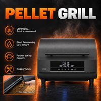 Grill à granulés moderne de style allemand haut de gamme avec écran tactile PID, double sonde, cuisson à chaud jusqu'à 538°C, 190 cm², 68-260°C pour camping et barbecue à domicile