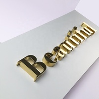 Enseigne en lettres en relief en acier inoxydable sur mesure, lettres en métal doré pour logo d'entreprise, enseigne murale
