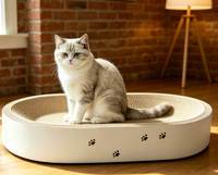 Griffoir et poteau à chat écologiques de luxe, résistants à l'usure, en carton ondulé et en carton, lit pour chat de forme ovale pour chats d'intérieur