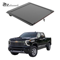 Couverture de benne de camionnette Zolionwil rétractable à double verrouillage avec feu stop LED pour Chevrolet Silverado 6,5 pieds 2016, 2018, 2023