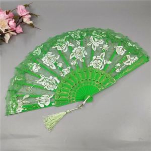Abanico de mano de plástico con encaje floral vintage y patrón español, plegable, con diseño de corazón pintado, para fiestas de cumpleaños de verano, fiestas de té, regalo para niñas, música - Product Image 4