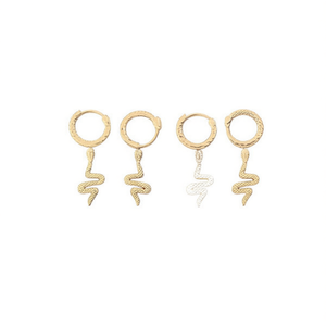 Orecchini Pendenti a Forma di Serpente in Acciaio Inossidabile, Orecchini alla Moda - Product Image 1