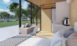 直接メーカー高級エコE7モデルアップルカプセル-ハウスホテル2ベッドルームトレードカプセルハウスホーム商業スペースキャビン - Product Image 4