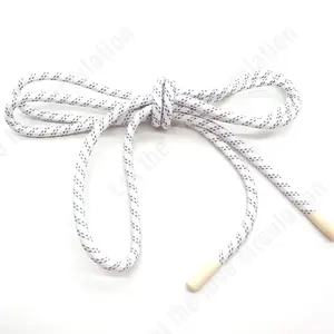 Factory Wholesale Custom Cotton Hoodie Drawstring Cord Jacquard Woven Drawcords Printed Letter Hoodie Rope Shoe Strings