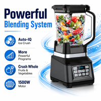 1500W Pengolah Makanan Bayi Elektrik dengan Tombol Tekan, Blender Smoothie, Wadah Stainless Steel 2L, 3 Kecepatan, untuk Rumah Tangga dan Hotel
