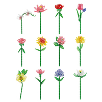 Ensembles de blocs de construction en forme de fleurs, plante en pot avec boîte cadeau, ensembles de briques MOC, ensembles de bricolage pour enfants, jouets éducatifs pour enfants 8735