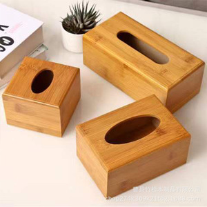 Boîte à mouchoirs en bois de bambou 8,5x11,5x23 cm, autoportante, pour la maison, le bureau ou l'hôtel - Product Image 3