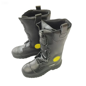 Bottes de pompier en cuir anti-épines Ayonsafety, ignifuges, avec bouton rotatif, faciles à enfiler et à retirer, bottes de sécurité incendie pour le sauvetage - Product Image 6
