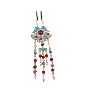 25 Nuevos Accesorios para el Cabello Hechos a Mano con Diseño Original, Corona de Cabello Estilo Cloisonné, Set de Maquillaje con Borlas, Tocado Hanfu - Product Image 5