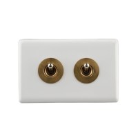 Interruptor de palanca de cerámica retro europeo blanco en stock, interruptor de pared de una o dos bandas para el hogar y hoteles