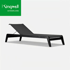 كرسي استلقاء خشبي قابل للتعديل من خشب الساج مع شبكة مقاومة للماء - مقاوم للأشعة فوق البنفسجية وتصميم عصري محمول للشاطئ والحديقة وحمام السباحة - Product Image 6