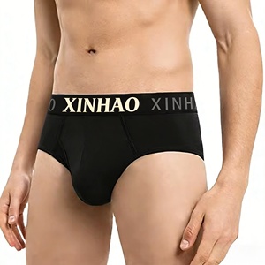 Fashionable Elastic Waistband Slim Thong Casual Stretchy High Hip Underwear Soft Modal <strong>Printed</strong> Logo Sexy <strong>Men's</strong> Boxer <strong>Briefs</strong> - Product Image 2