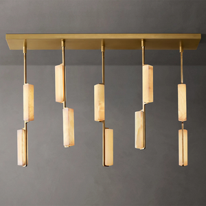 RHOEM Audubon Alabaster Linear <strong>Chandelier</strong> Alabaster <strong>Chandelier</strong> for Living Room Villa Dining Room Luxury Lighting Decoration Home - Product Image 3