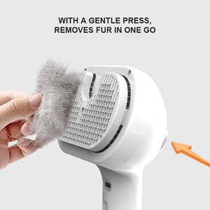 Brosse en spray pour chat pour brosse à excrétion pour chiens Peigne d'épilation pour animaux de compagnie avec réservoir d'eau et bouton de dégagement Brosse de toilettage pour chat Blanc - Product Image 4