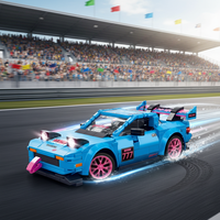 YC-23047 Modèle de Voiture de Sport en Blocs de Construction Plastiques 40 Pièces, Jouet Éducatif d'Assemblage Cyberpunk pour Enfants, Compatible avec les Jouets