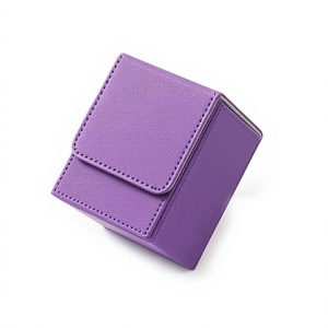 Boîte de rangement pour cartes FX 100+ en cuir PU, fermeture magnétique, pour cartes de jeu TCG protégées, boîte organisatrice de cartes de jeu, logo personnalisé - Product Image 1