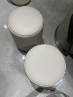 Tabouret de table à thé, Tabouret de thé de luxe léger pour la maison, Tabouret rond souple, Tabouret en cuir, Tabouret de coiffeuse, Tabouret bas simple