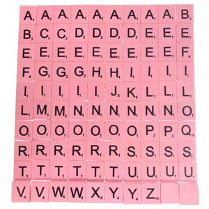 Set da 100 Pezzi <span class=keywords><strong>di</strong></span> Lettere dell'Alfabeto in <span class=keywords><strong>Legno</strong></span> Rosa, Puzzle <span class=keywords><strong>di</strong></span> Lettere da A a Z - Product Image 1