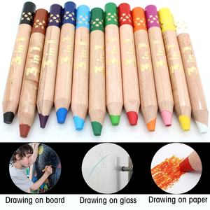 Kit de crayons de couleur aquarelle de marque 3 en 1 crayons de couleur à la <span class=keywords><strong>cire</strong></span> épaisse ensemble de crayons de peinture à l'eau Jumbo pour enfants - Product Image 4