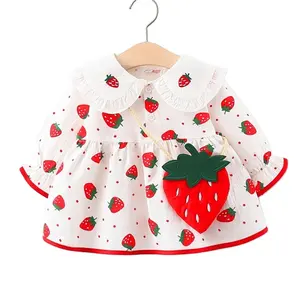 Розовое маленькое платье для девочек 2 лет, детское платье с легкомысленной одеждой, заказ для дистрибьютора