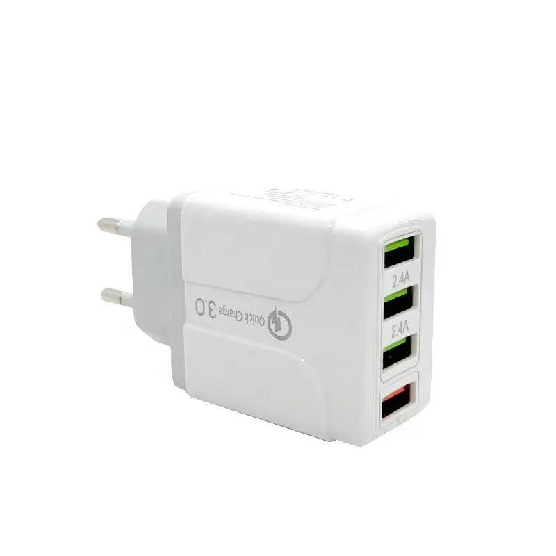 Hot sell Quick 5V wih 4port 5v 2.4a Portable Mobile Phone USB charger adapter for oppo iphone charger