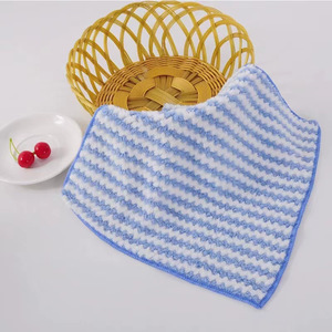Cationic Towel Absorbent Microfiber Square <b>Kitchen</b> Cleaning <b>Cloth</b> Stripe Pattern Pink Blue Green - Product Image 4