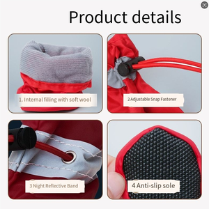 Chaussures pour <span class=keywords><strong>chien</strong></span> en tissu respirant, antidérapantes, imperméables, chaudes pour l'hiver, la pluie et la <span class=keywords><strong>neige</strong></span>, bottes réfléchissantes pour animaux de compagnie, protection des <span class=keywords><strong>pattes</strong></span> - Product Image 2