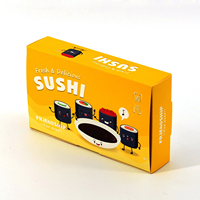 Boîtes à sushi en papier kraft recyclables jetables, format personnalisé, gaufrage, pelliculage mat, emballage alimentaire