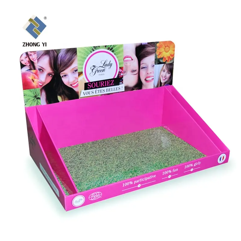 New Products POP POS Paper Holder Corrugated Cardboard Counter Top Displays PDQ Table Display Counter for Toy CD DVD