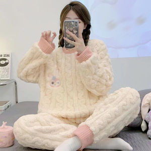 <span class=keywords><strong>Pigiama</strong></span> da donna manica lunga invernale <span class=keywords><strong>in</strong></span> <span class=keywords><strong>pile</strong></span> di corallo morbido cartone animato pigiami da <span class=keywords><strong>bambina</strong></span> - Product Image 5