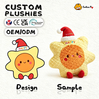 Peluche Mascotte Personnalisée en Forme de Soleil, Certifiée Sécurité, Tissu Recyclé, Coussin Ultra Doux et Moelleux, Cadeau Idéal pour Événements