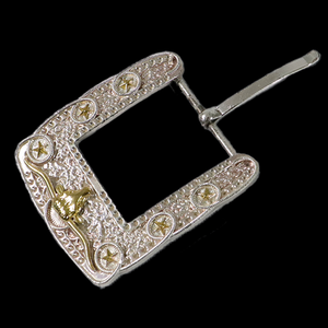 Venta directa de fábrica Moda Personalizada Diseño de lujo Logotipo artístico Metal Plata Aleación de zinc Hebillas de cinturón de alta precisión - Product Image 3