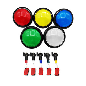 Botón pulsador momentáneo LED iluminado de 100 mm, grande, redondo, con forma de cúpula, de reinicio automático, para proyectos de juegos de arcade - Product Image 1