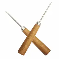 Châle poignée en bois de bricolage, double manche en bois, pour l'artisanat du cuir, aiguille en feutre au point de croix, outils accessoires broche multi-fonctions
