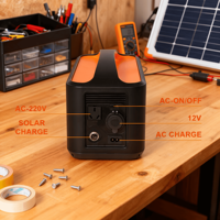 Station d'alimentation portable pour le camping, générateur solaire à onde sinusoïdale pure 500W, batterie lithium-ion, lampe torche, charge sans fil, compatible voiture