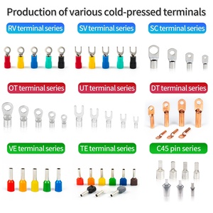 Connecteurs de fils électriques en laiton étamé résistant à la corrosion, à anneau en nylon, à <span class=keywords><strong>sertir</strong></span>, écrous, tubes en cuivre, cosses de câbles - Product Image 1