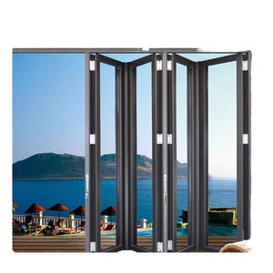<span class=keywords><strong>Ventana</strong></span> de vidrio plegable moderna <span class=keywords><strong>Ventana</strong></span> plegable de acordeón panorámica apilable de aluminio - Product Image 1