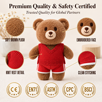 Ours en peluche personnalisé OEM ODM avec logo couleur, rembourrage en coton PP écologique, animal en peluche brodé pour cadeau d'anniversaire
