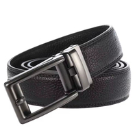 Ceinture en cuir réglable sans trou pour hommes, en cuir pleine fleur grainé, pour affaires et bureau, personnalisable avec logo gravé