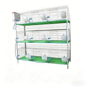 Jaula Comercial <span class=keywords><strong>para</strong></span> Engorde y Cría de <span class=keywords><strong>Conejos</strong></span> de Raza de Pelo Largo, 9 Posiciones, Alimentación/Bebedero Automático - Product Image 1