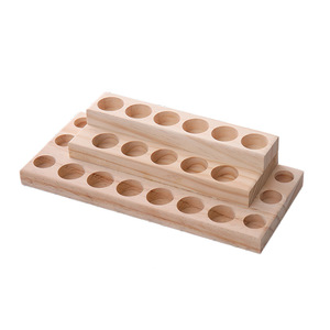 Wooden Essential Oil Storage Rack Natural Wood Color Desktop Cosmetic Organizer Shelf 4 Tier Display <b>Stand</b> for Bottles Nail - Product Image 1